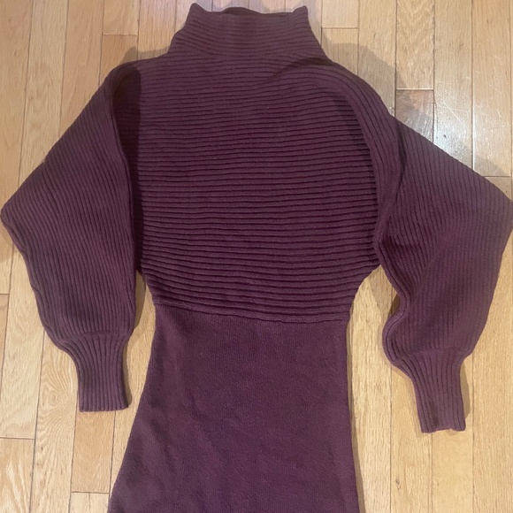 Brand New By Anthropologie Long-Sleeve Slim Sweater Midi Dress - Picture 6 of 7